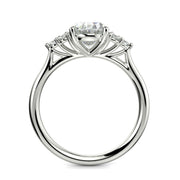 Brisa Oval Cut Pave Cluster 4 Prong Engagement Ring Setting - Nivetta